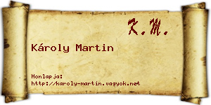 Károly Martin névjegykártya